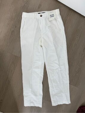 Relaxed Straight White Linen Men’s Pants